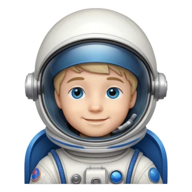 smiling boy with blue eyes astronaut helmet sticker