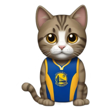 cat with a golden state warriors jersey sticker