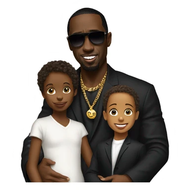P diddy with a child sticker