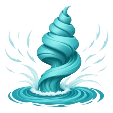 Swirling tornado coming out of the water mark the colur teal with arms and legs coming out the side in a storm sticker