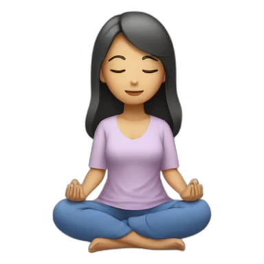 asian girl  meditating sticker
