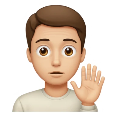 A guy saying please with puffy eyes sticker