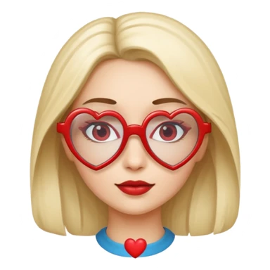 heart shaped Glasses Lady sticker