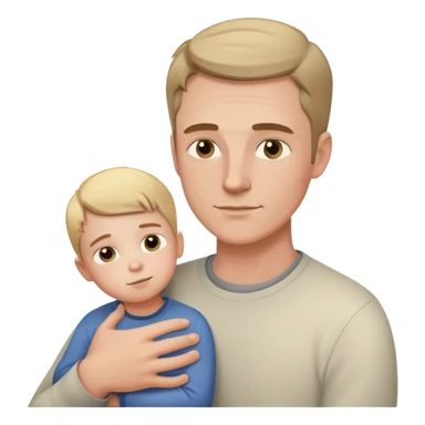 White man with a child, caring pose sticker