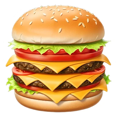 short, single patty cheeseburger with classic toppings sticker