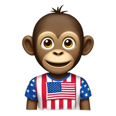 Monkey with American Flag Shirt sticker