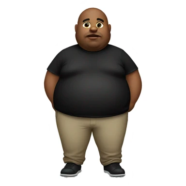 Fat man black shirt sticker