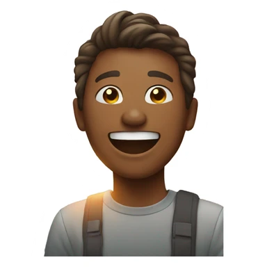 person laughing with sunrise sticker