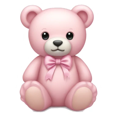  pale pink stuffed bear with bow sticker