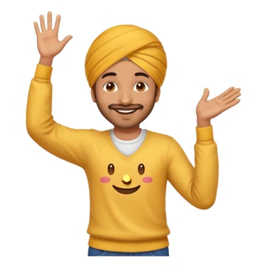 Male Punjabi is dancing on emoji emoji sticker