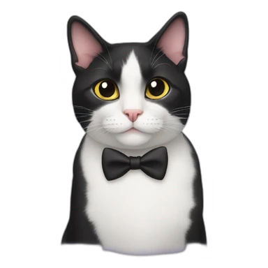tuxedo cat without bow tie sticker