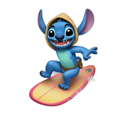 Disney Stitch surfing sticker
