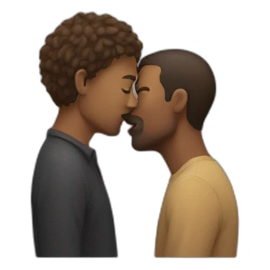 Men kissing sticker