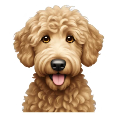 A fluffy, curly goldendoodle  sticker