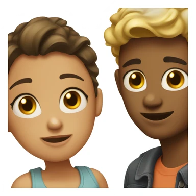 a boy with a girlfriend sticker