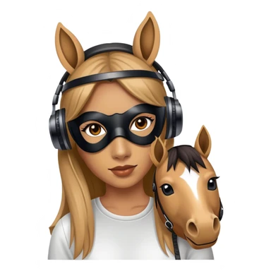 A girl in a horse mask dj’ing sticker