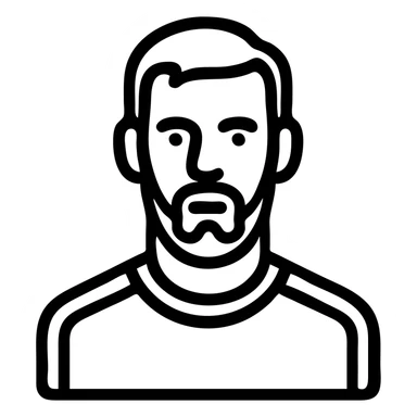 Make the outline thicker while keeping the minimalist Airbnb category icon style, preserve Messi's Argentina jersey and transparent background. sticker