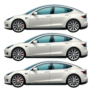 group of four Tesla cars emoji style sticker