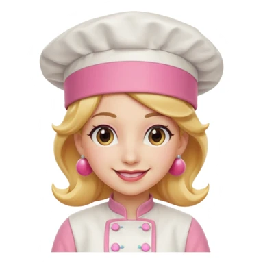 Pink chef hat princess peach sticker