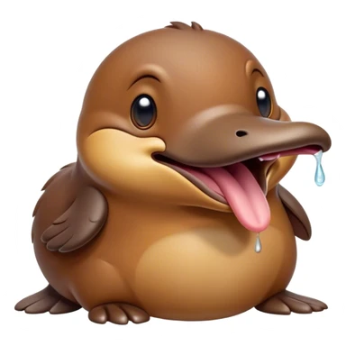 Cinematic Cute Yawning Platypus Portrait Emoji, Head tilted slightly with a dramatic, wide-open yawn, showcasing a soft, textured brown fur with a relaxed duckbill and droopy eyes in drowsy contentment, Simplified yet irresistibly adorable features, highly detailed, glowing with a soft, cozy glow, high shine, relaxed yet expressive, stylized with a touch of quirky charm, bright and endearing, soft glowing outline, capturing the essence of a sleepy yet affectionate platypus, so drowsy it feels like it could float out of the screen and curl up for a nap! sticker