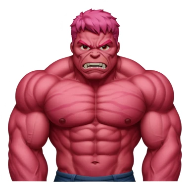 Pink red hulk sticker