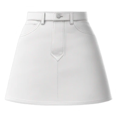 Realistic A-line high waisted white denim mini skirt, isolated sticker