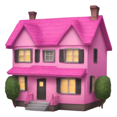 pink house with lights  sticker
