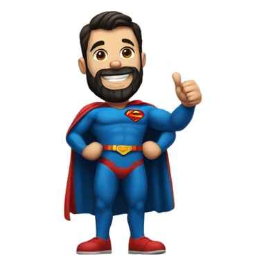 SUPERMAN WITH A BEARD GIVING A THUMBS UP sticker