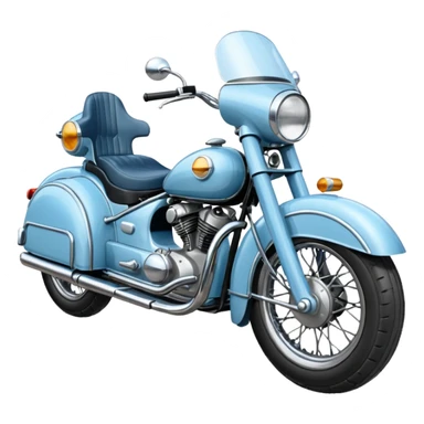 light blue sidecar motorcycle sticker