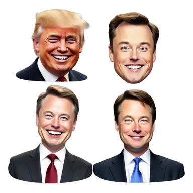 Elon musk, Jd vance, RFK JR, and donald trump laughing together sticker