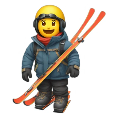 Montagne avec ski sticker