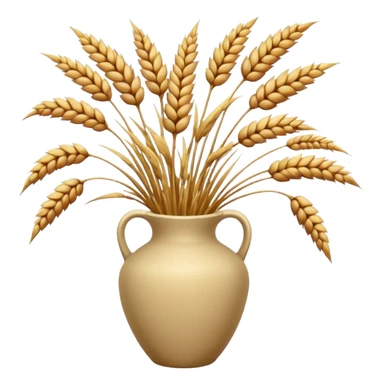 Dried grass and wheat in a beige vase sticker