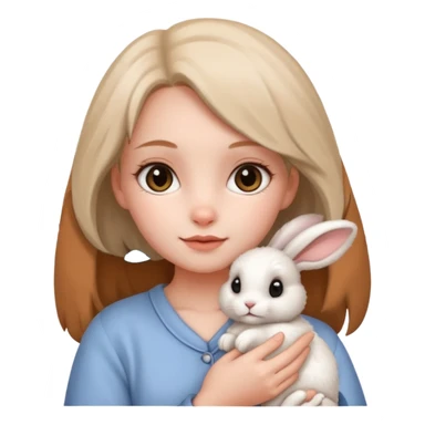 A girl with a cute rabbit  sticker