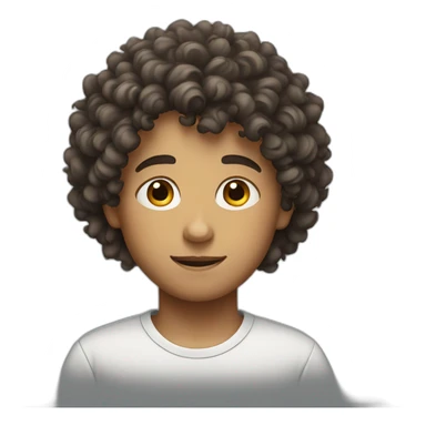 a curly haired boy sticker