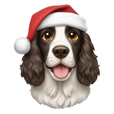 Crocker spaniel with Santa hat sticker