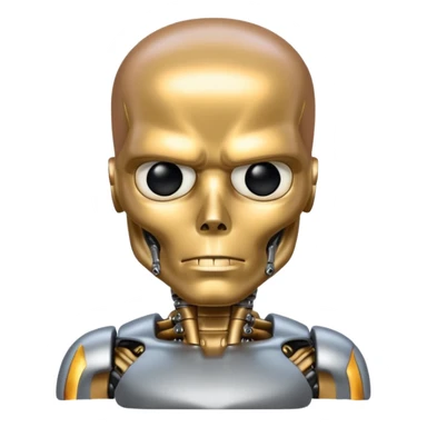 terminator with no hair gold silver bronze  sticker