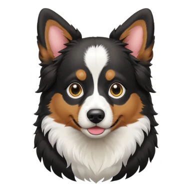 Tri color black toy Aussie Shepherd  sticker
