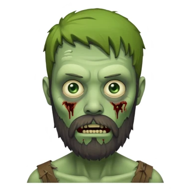 bearded zombie sticker