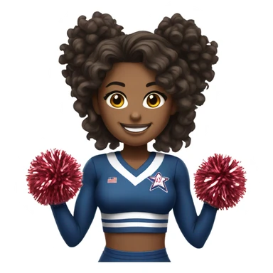 Brunette wavy hair cheer leader  sticker