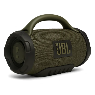 military-themed portable JBL speaker with olive green and black colors sticker