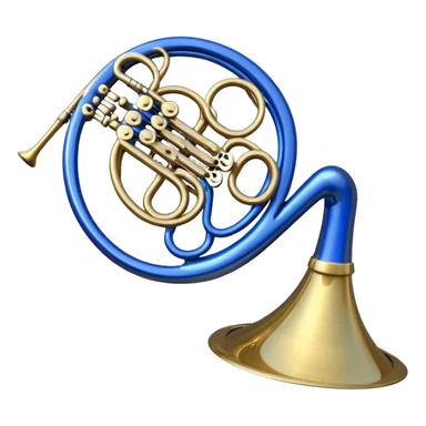 Blue french horn sticker