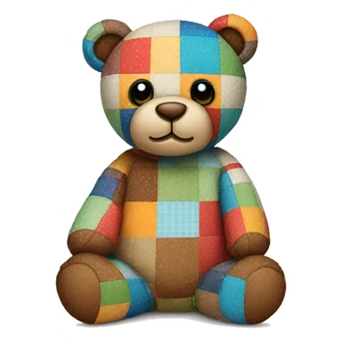 Patchwork teddy bear sticker