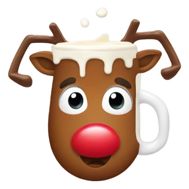 Rudolph drinking egg nog sticker