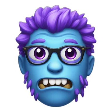 violet nerdy monster sticker