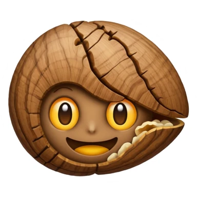 Walnut-shaped emoji sticker