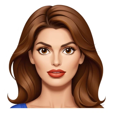 Cindy Crawford supermodel with beauty mark above her lip, brown hair sticker