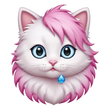 pink haired kitten sticker