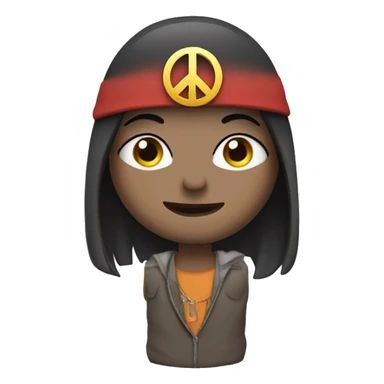 Ailen with peace sign sticker