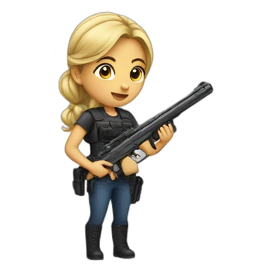 Girl with gun  sticker