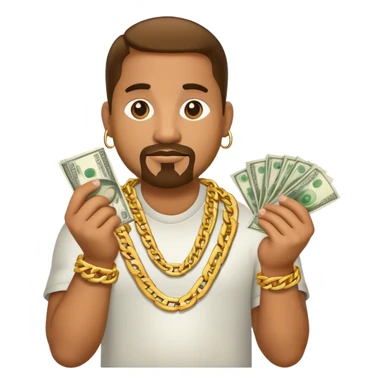 big dawg with money and gold chain sticker